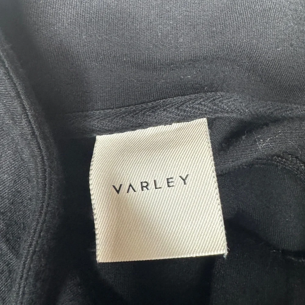 Varley Women’s Black Full Zip Mock Neck Ribbed Sides Athletic Jacket Size Large